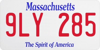 MA license plate 9LY285
