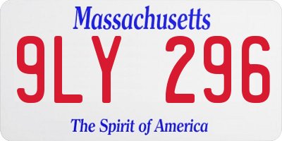 MA license plate 9LY296