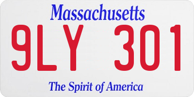 MA license plate 9LY301