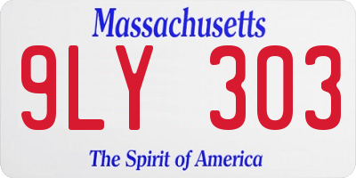 MA license plate 9LY303