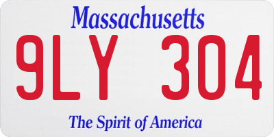 MA license plate 9LY304