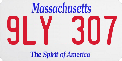 MA license plate 9LY307