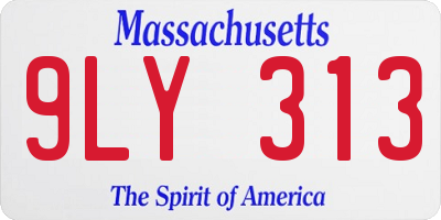 MA license plate 9LY313