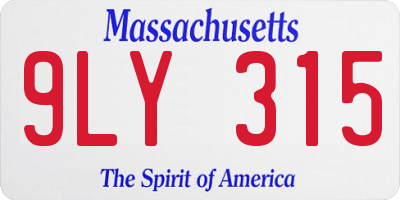 MA license plate 9LY315