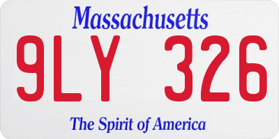 MA license plate 9LY326