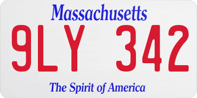 MA license plate 9LY342