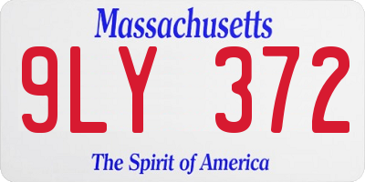 MA license plate 9LY372