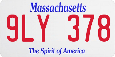 MA license plate 9LY378