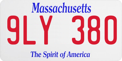 MA license plate 9LY380
