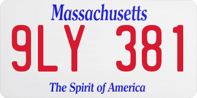 MA license plate 9LY381