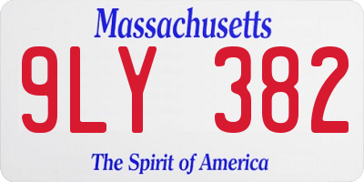 MA license plate 9LY382