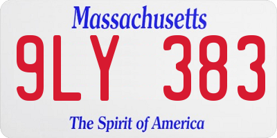 MA license plate 9LY383