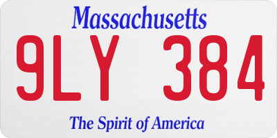 MA license plate 9LY384