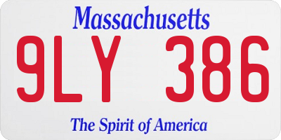 MA license plate 9LY386