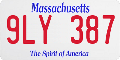 MA license plate 9LY387
