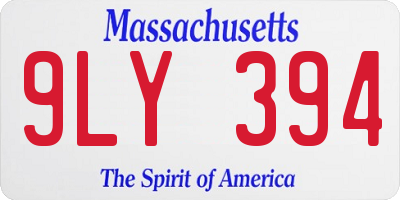 MA license plate 9LY394
