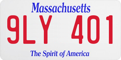MA license plate 9LY401