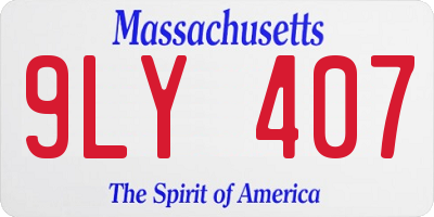 MA license plate 9LY407