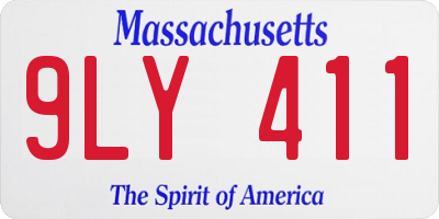 MA license plate 9LY411
