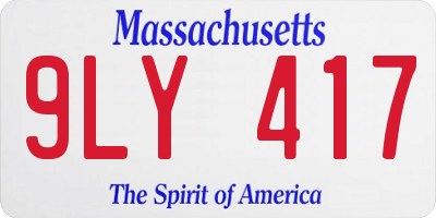 MA license plate 9LY417