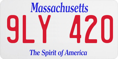 MA license plate 9LY420