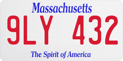 MA license plate 9LY432