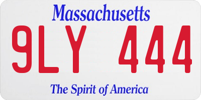 MA license plate 9LY444