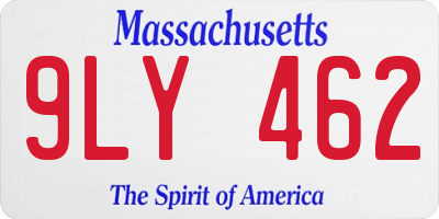 MA license plate 9LY462