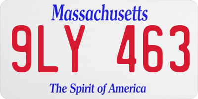 MA license plate 9LY463