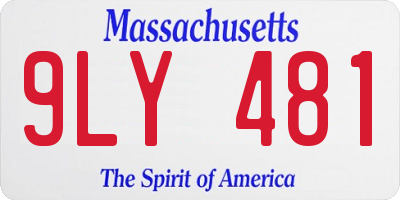 MA license plate 9LY481