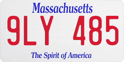 MA license plate 9LY485