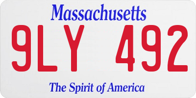 MA license plate 9LY492