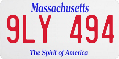 MA license plate 9LY494