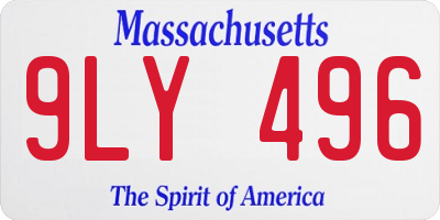 MA license plate 9LY496