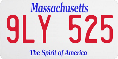 MA license plate 9LY525