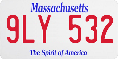 MA license plate 9LY532