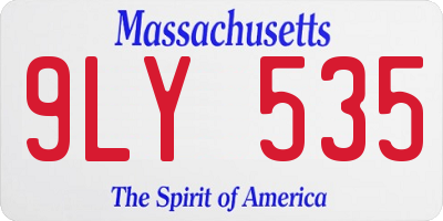 MA license plate 9LY535