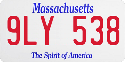 MA license plate 9LY538