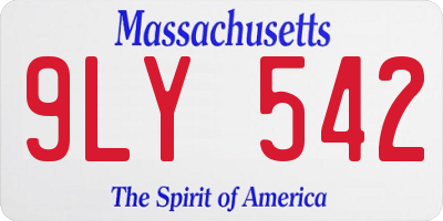 MA license plate 9LY542