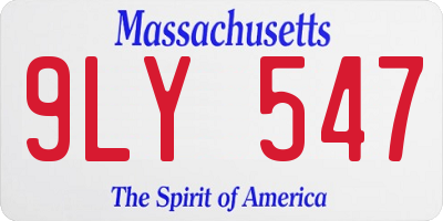 MA license plate 9LY547