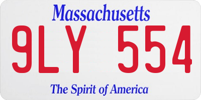 MA license plate 9LY554
