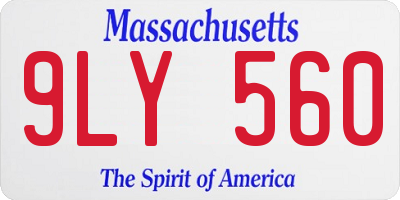 MA license plate 9LY560
