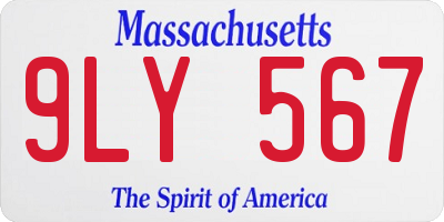 MA license plate 9LY567