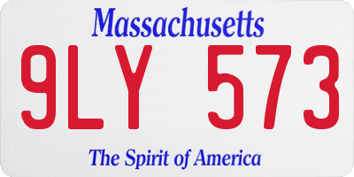 MA license plate 9LY573