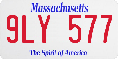 MA license plate 9LY577