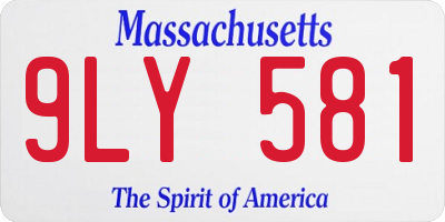 MA license plate 9LY581