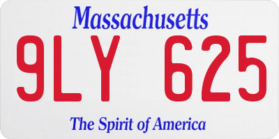 MA license plate 9LY625