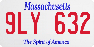 MA license plate 9LY632