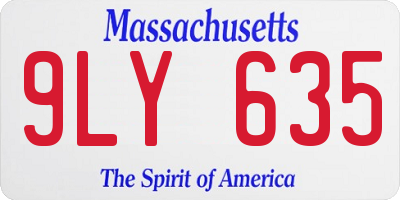 MA license plate 9LY635