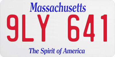 MA license plate 9LY641